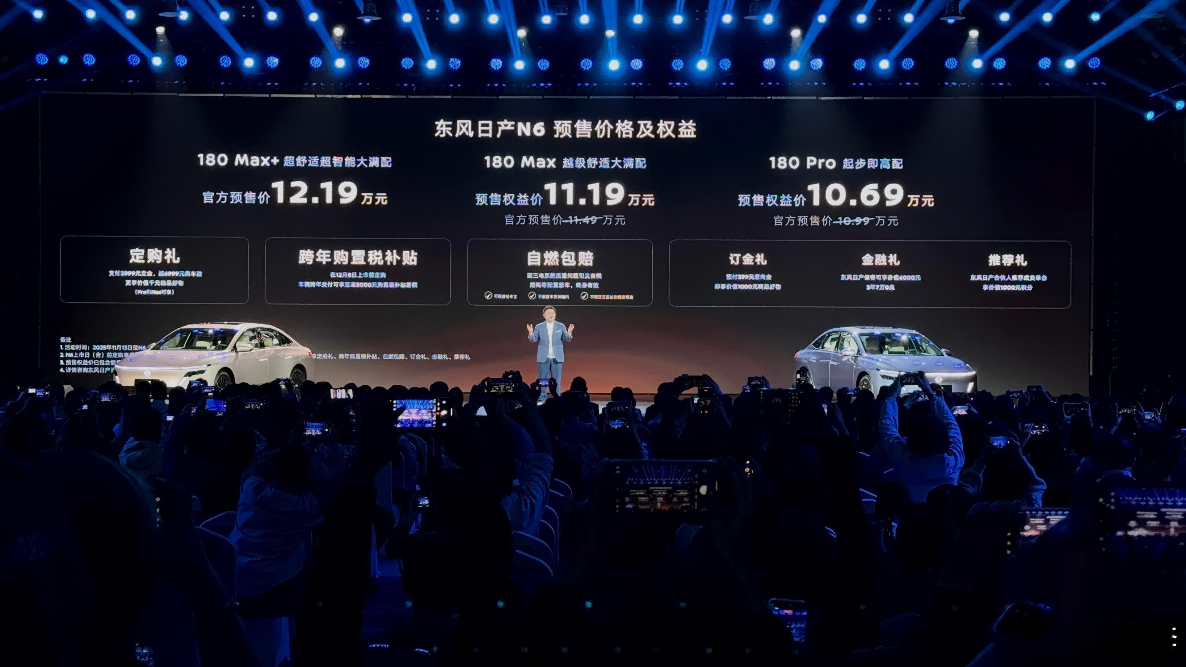 叠加订购礼，日产N6的预售价来到了10.69万，这是预售，12月8