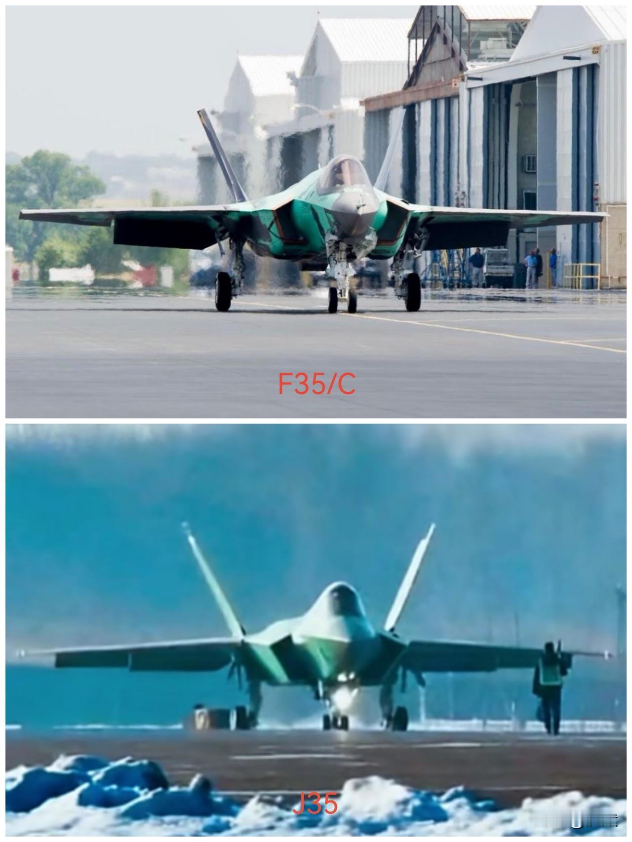 两款隐身舰载战斗机“薄荷绿”涂装VS隐形战机中美隐身战机