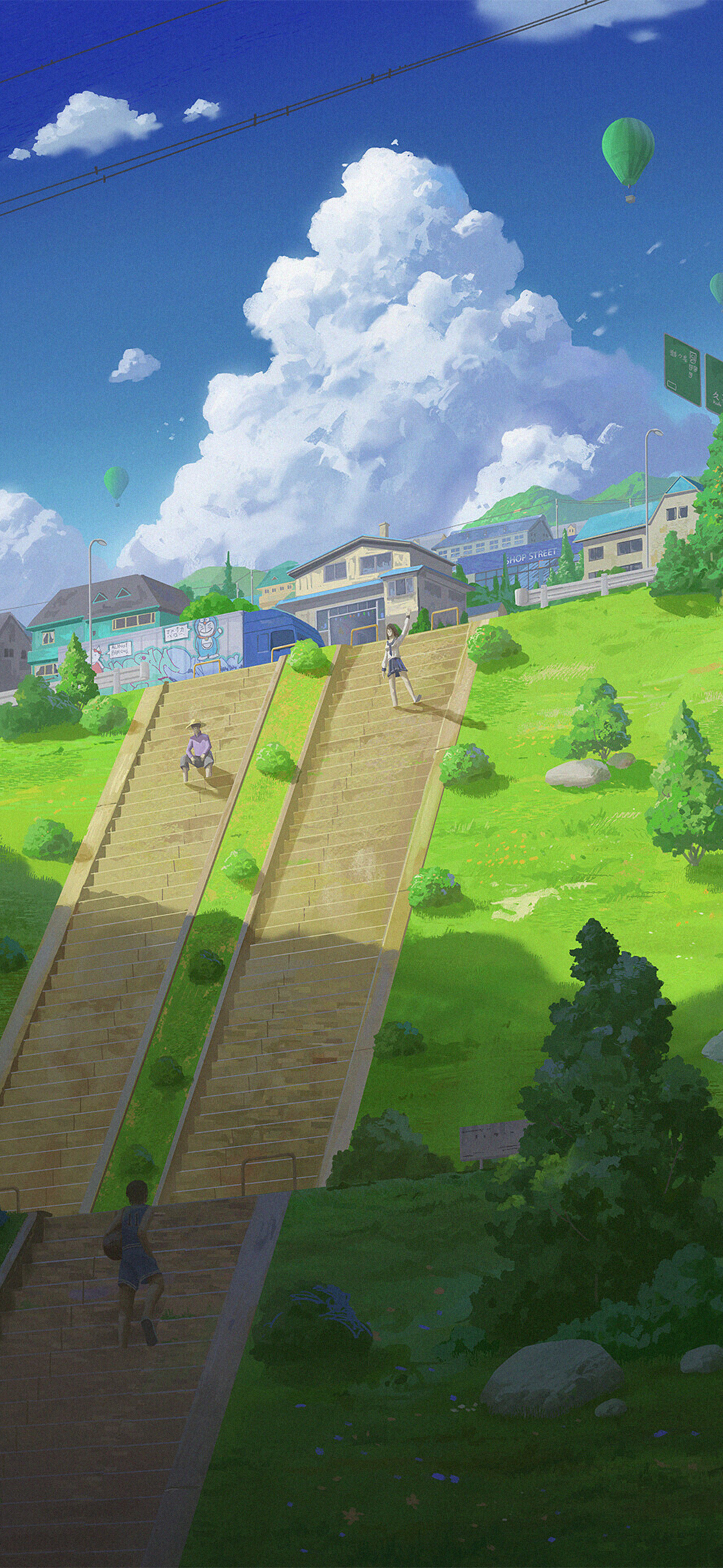 吉卜力风插画壁壁纸这种风格设置壁纸蛮好看的