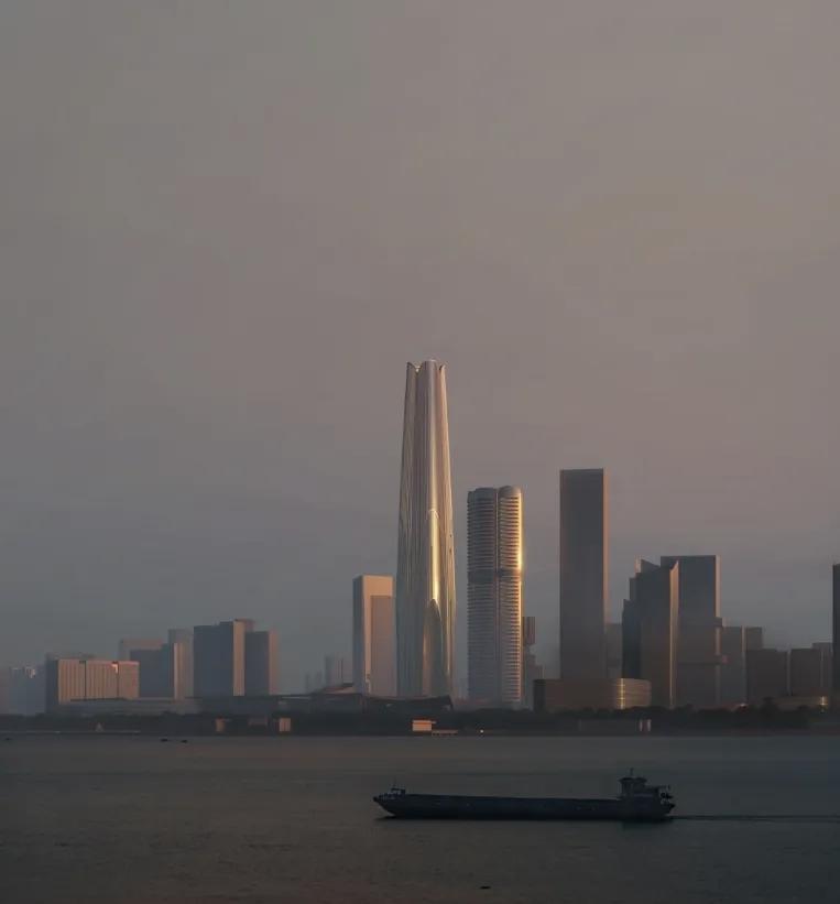 瓯江江畔，一座定义浙江高度的超级工程正加速落地。近日，温州鹿城滨江CBD核心区的