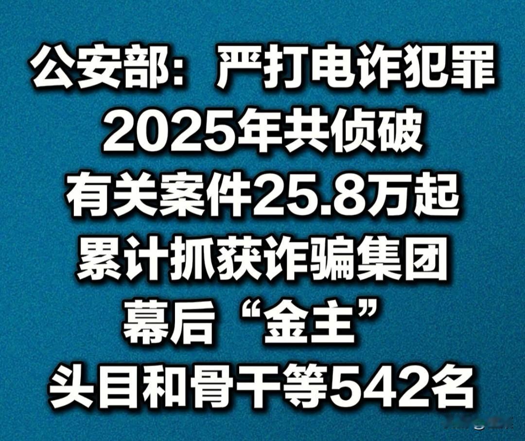25.8万起电诈案被破！去年我们和骗子的斗争，赢麻了！最新数据来了：2025年