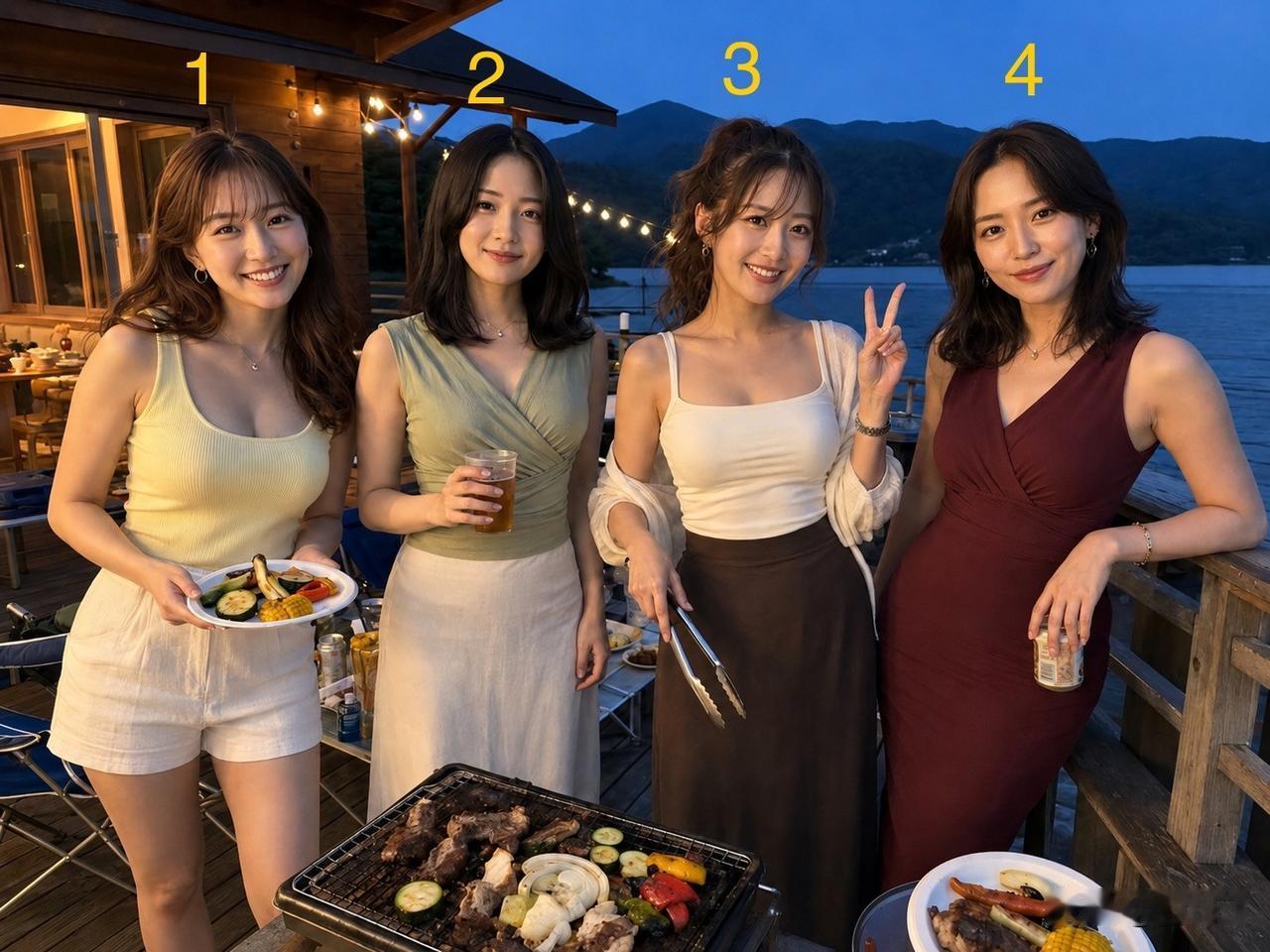 四位美女，以你的眼光，谁适合娶回家，是你会选择几号？