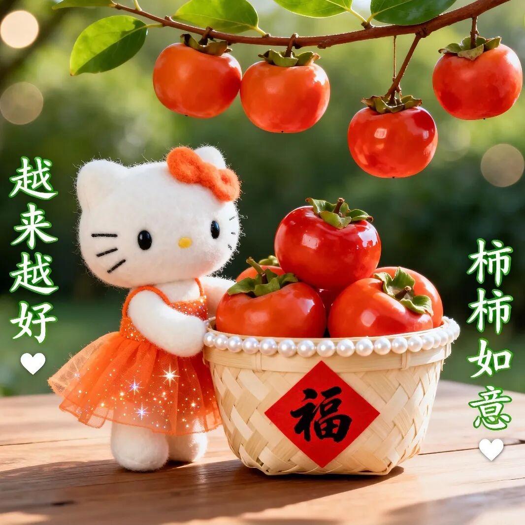 HelloKitty系列头像｜“柿柿”如意，越来越好
