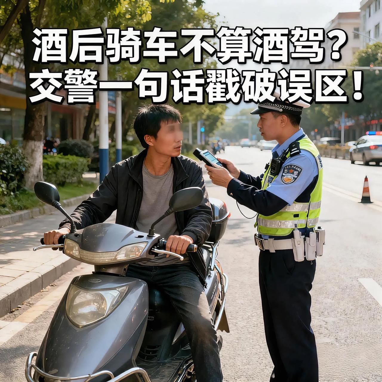 酒后骑车不算酒驾？交警一句话戳破误区！前几天刷到有人酒后骑电动车被查，还嘴