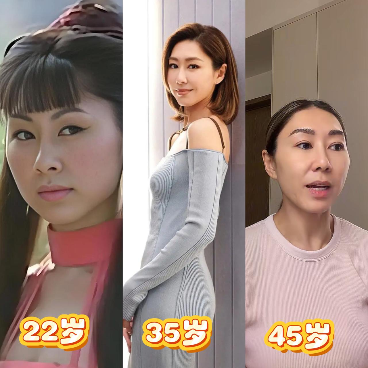 港星胡定欣也来内地发展了，展现了一个从没整过容的女人正常的容貌变化。如果你对她