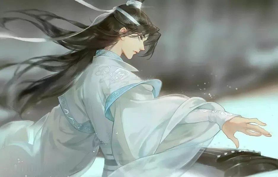 魔道祖师漫画少年蓝忘机，小二郎弹琴（不是lof画师：太一