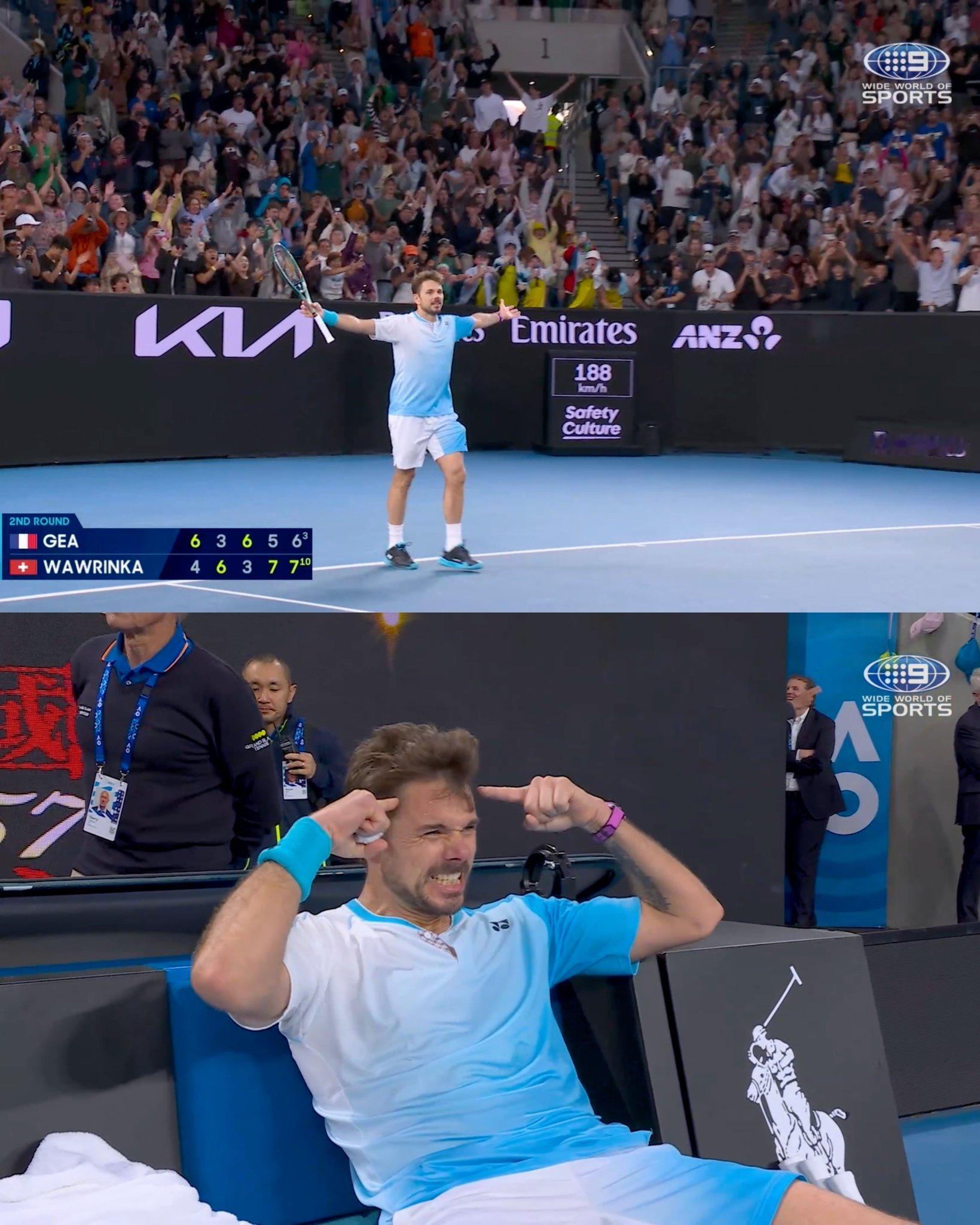 4小时33分钟，40岁的瓦林卡五盘大战过关，6年来首进澳网第三轮。赛后瓦林卡接受