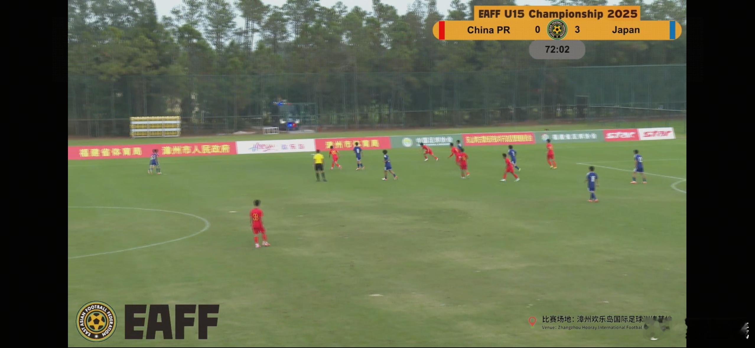 东亚杯U15第一场，中国U15队0比3不敌日本U15，全场毫无反手之力，中场也无