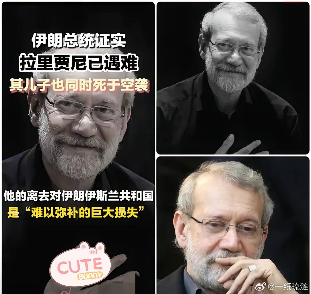 拉里贾尼最终还是没躲过暗杀，看到新闻心里挺堵的。但这事儿越琢磨，越让人觉得不可思