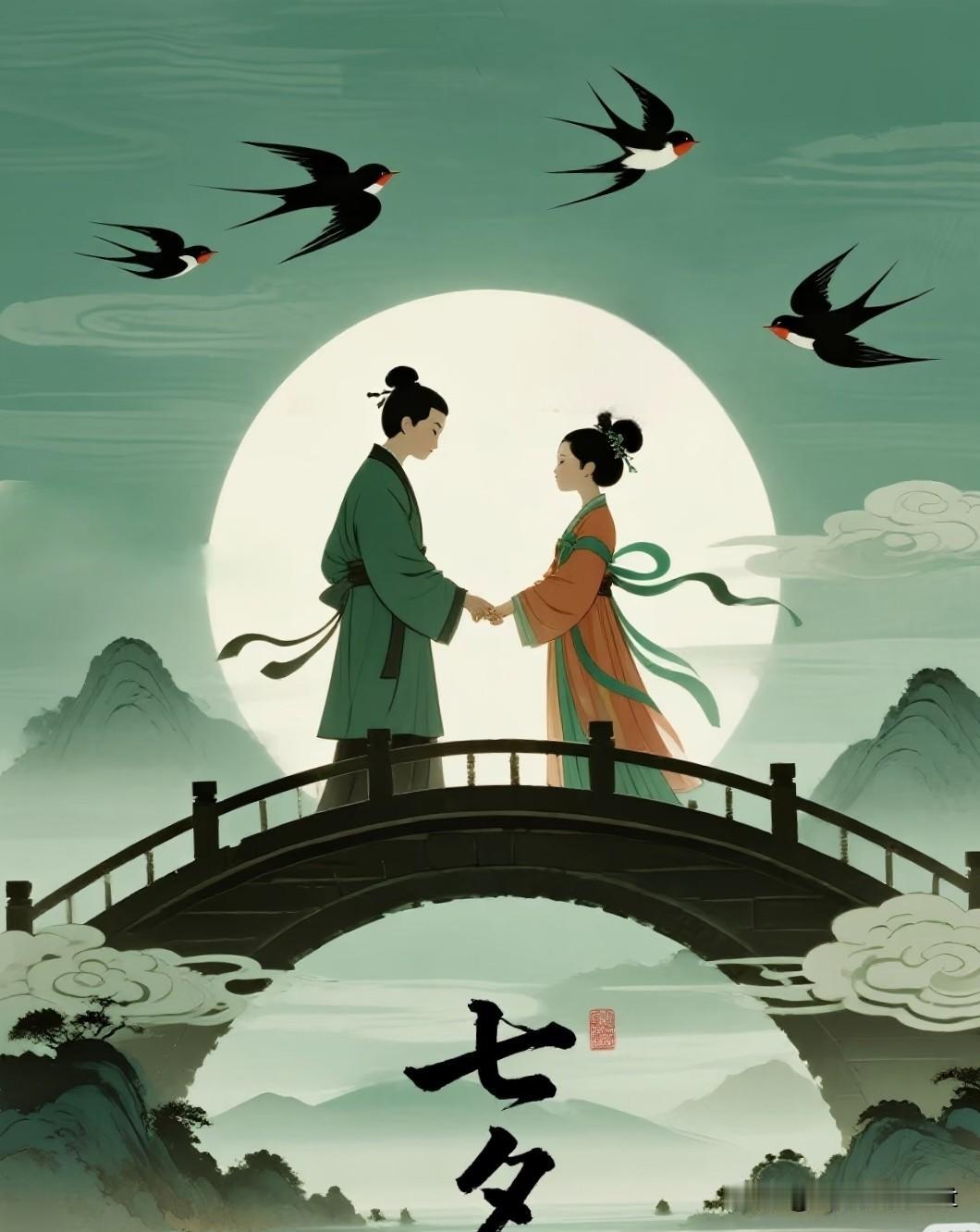 鹊桥仙·七夕星河漫卷，银波轻渡，千载相思遥赴。一年一遇短相逢，却胜却、人