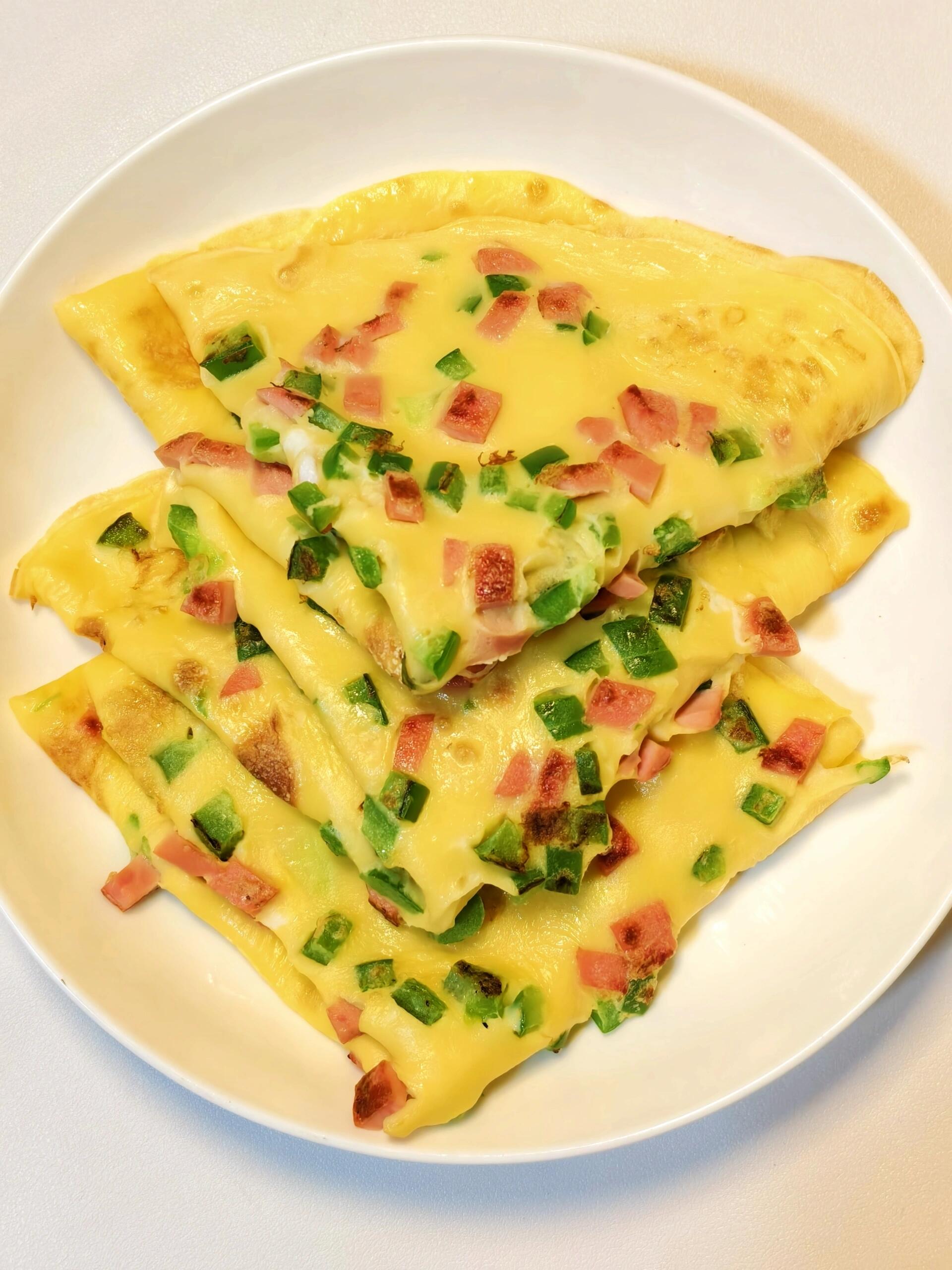 新手必学！青椒火腿鸡蛋水饼，软嫩咸香超省事家人们，真心建议都去做这道青椒火腿鸡