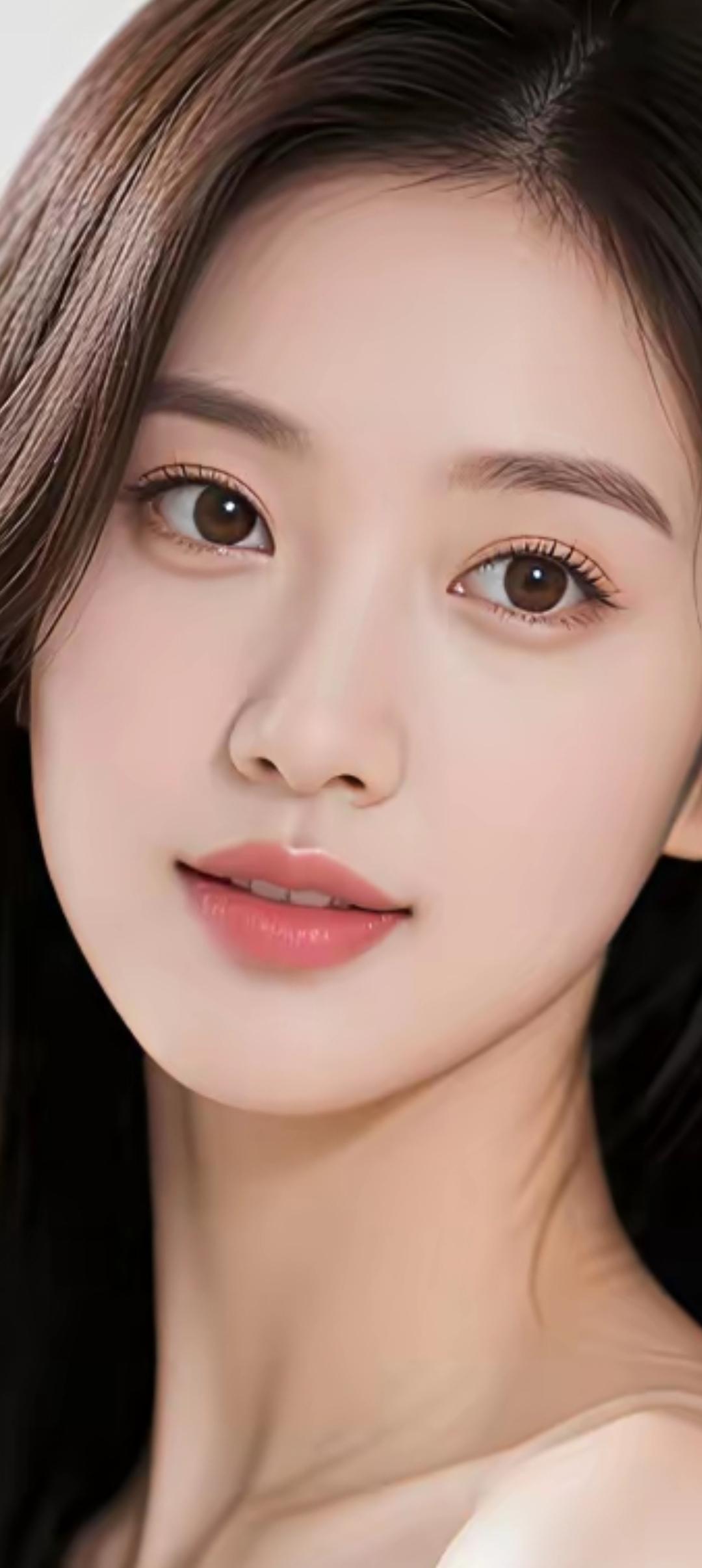 温柔甜美的少女，白皙肌肤，自然妆容，散发着清新优雅的气质。