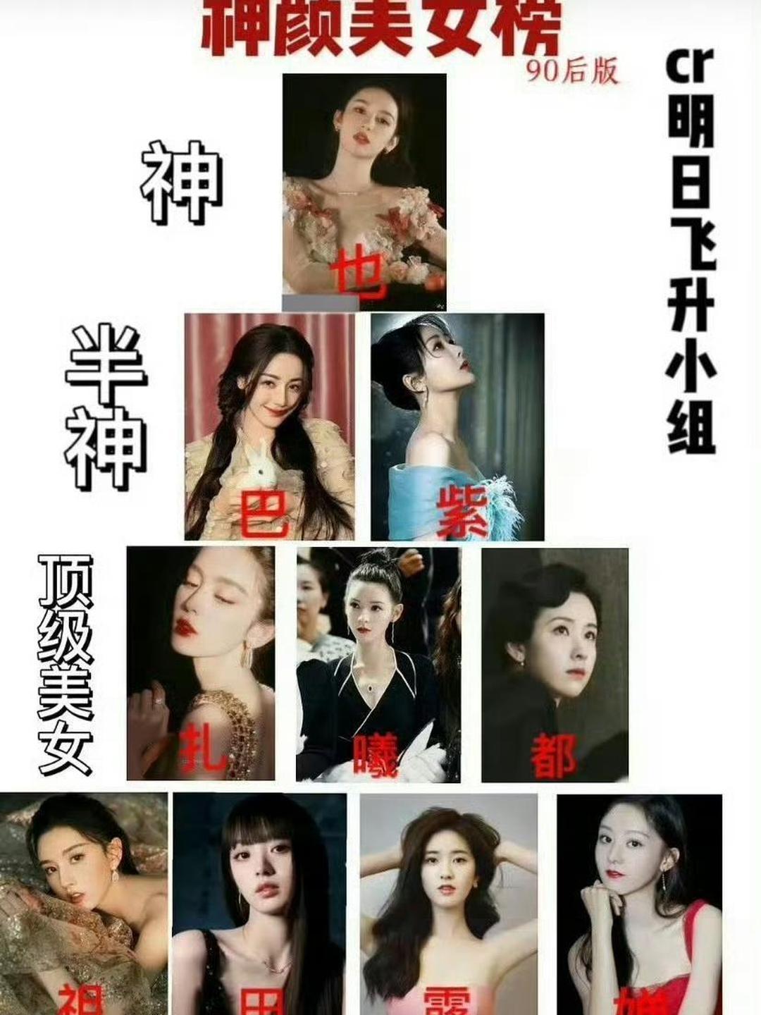 网友新评选出来的内娱神颜男女艺人​​​