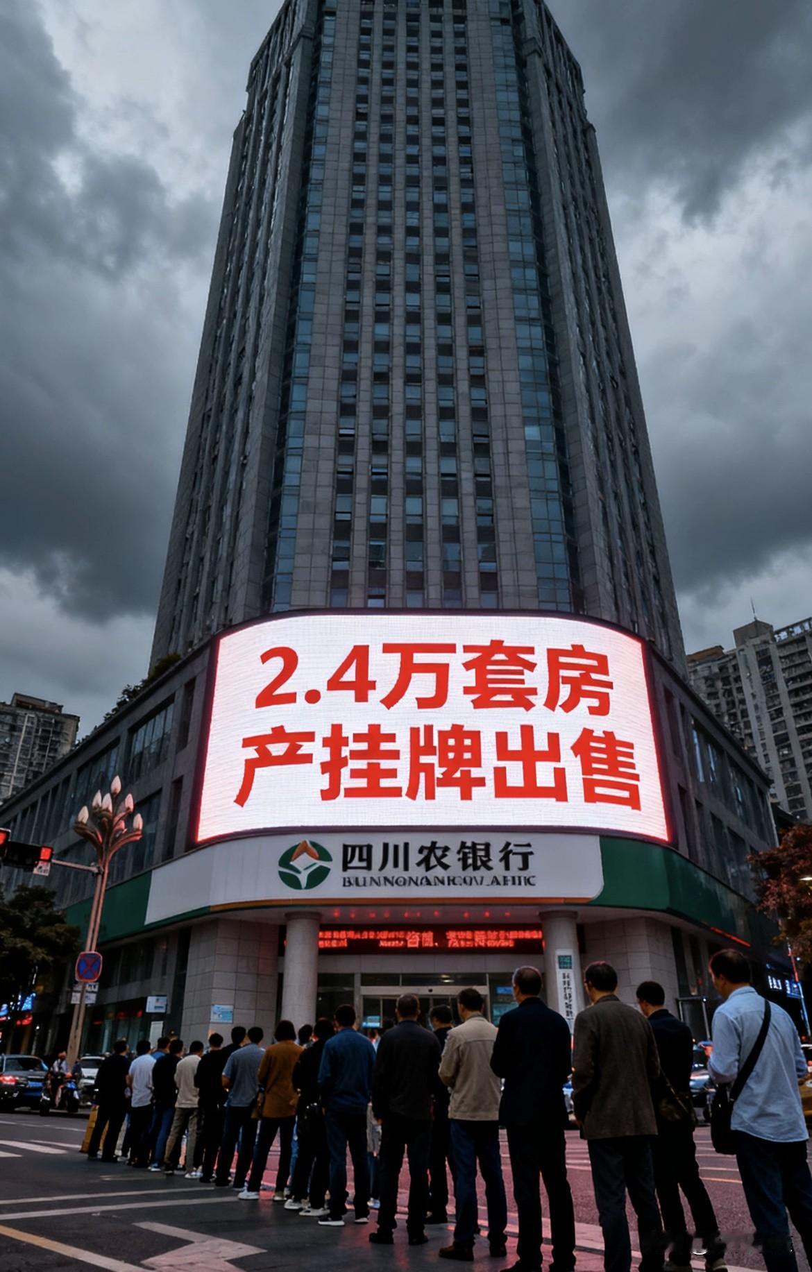 四川农信这几天挂出了2.4万套房产要卖，银行居然也开始卖房了，中介们都挺吃惊。