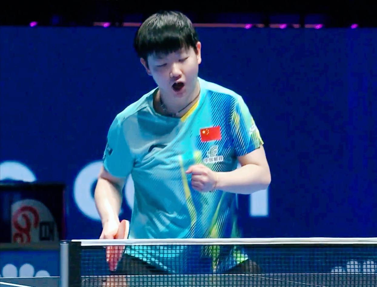 我去！孙颖莎开始呐喊了！蒯曼是鳗鱼之后，为数不多能把莎莎打出呐喊的球员。