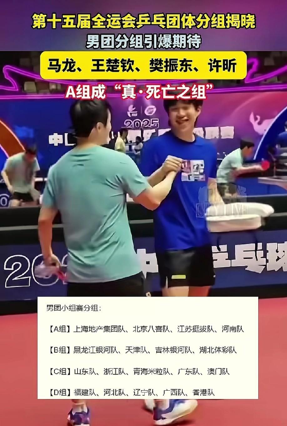 第十五届全运会乒乓团体赛分组结果出炉，特别是男团分组情况，瞬间点燃了所有关注者的