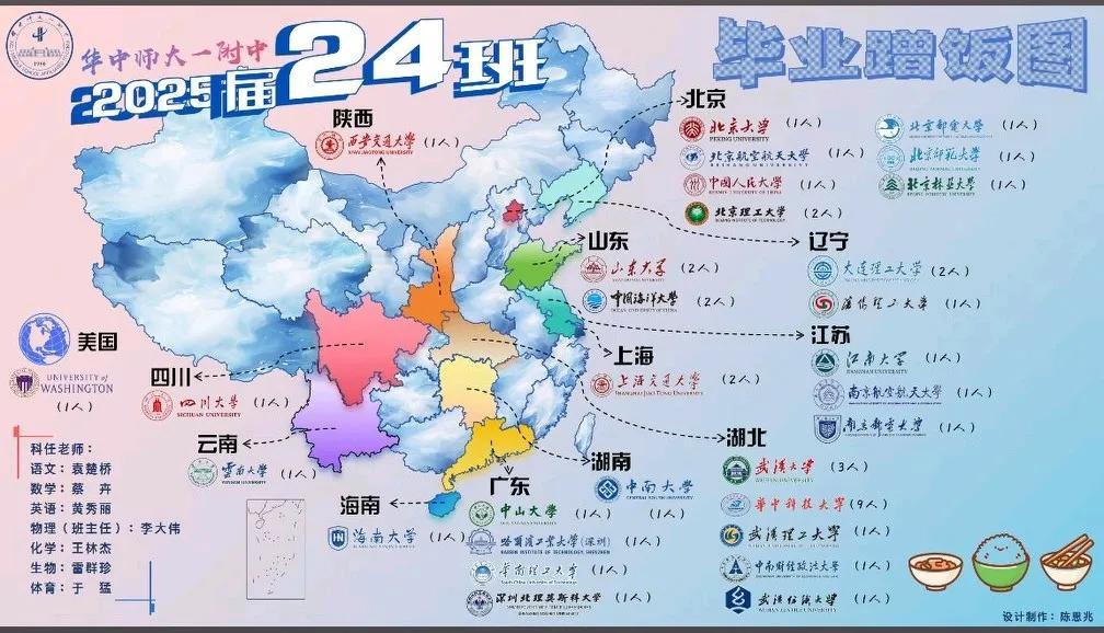 华中师大一附中科技班蹭饭地图来了，在华师一科技班也有考清北的，清北并不是华一