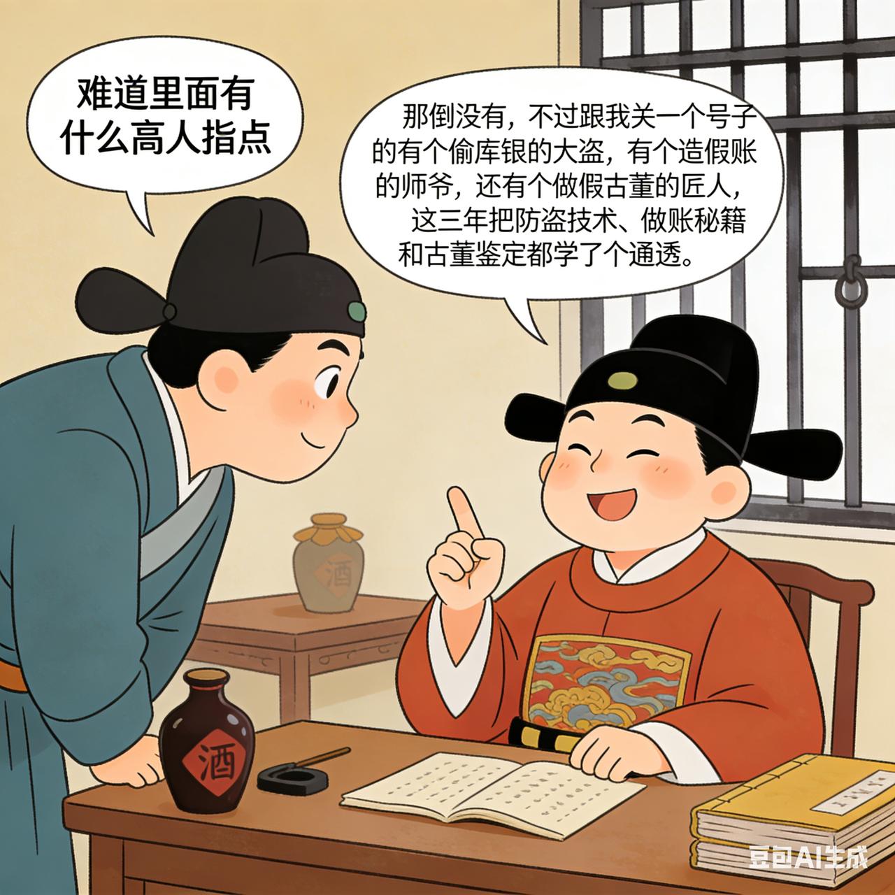 古代贪官搞笑段子贪官出狱后，被几个以前的同僚拉去喝酒接风。酒过三巡，一个