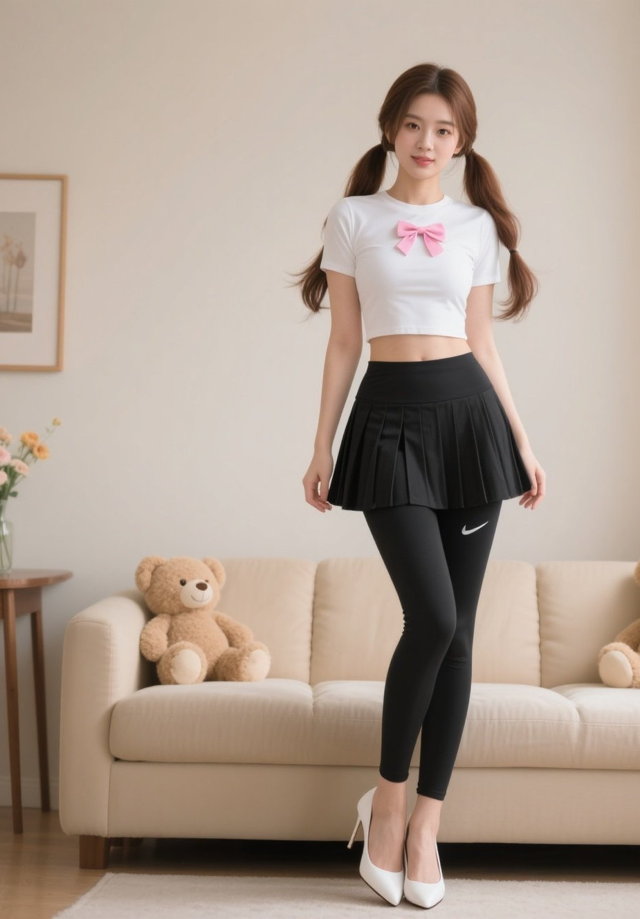 清纯少女白丝高跟鞋，裙装写真甜美又心动