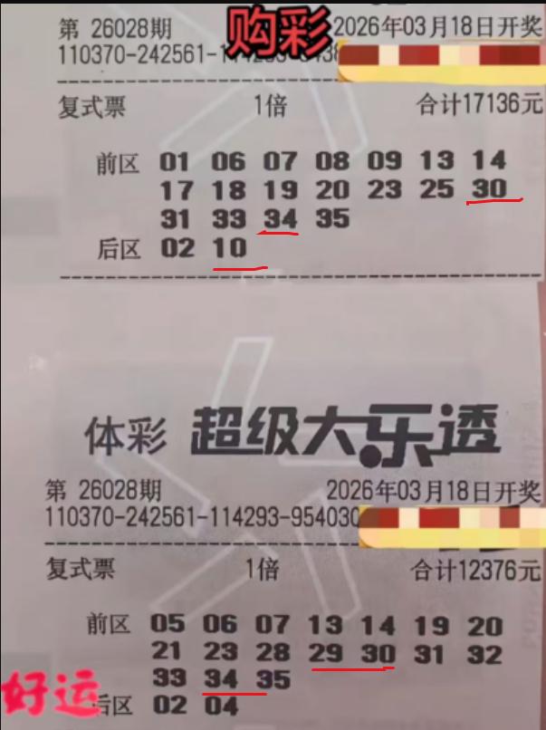 大复式惨遭通杀：1.7万票18+2只中2+1仅中2800元，1.2万票中3+0奖