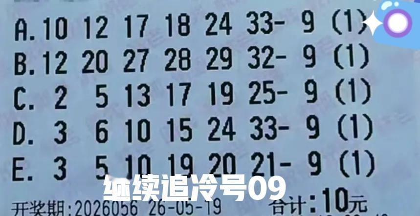 继续追冷号09，已经80多期没开了，再来试一试，看看主任什么反应，大不了就中二等