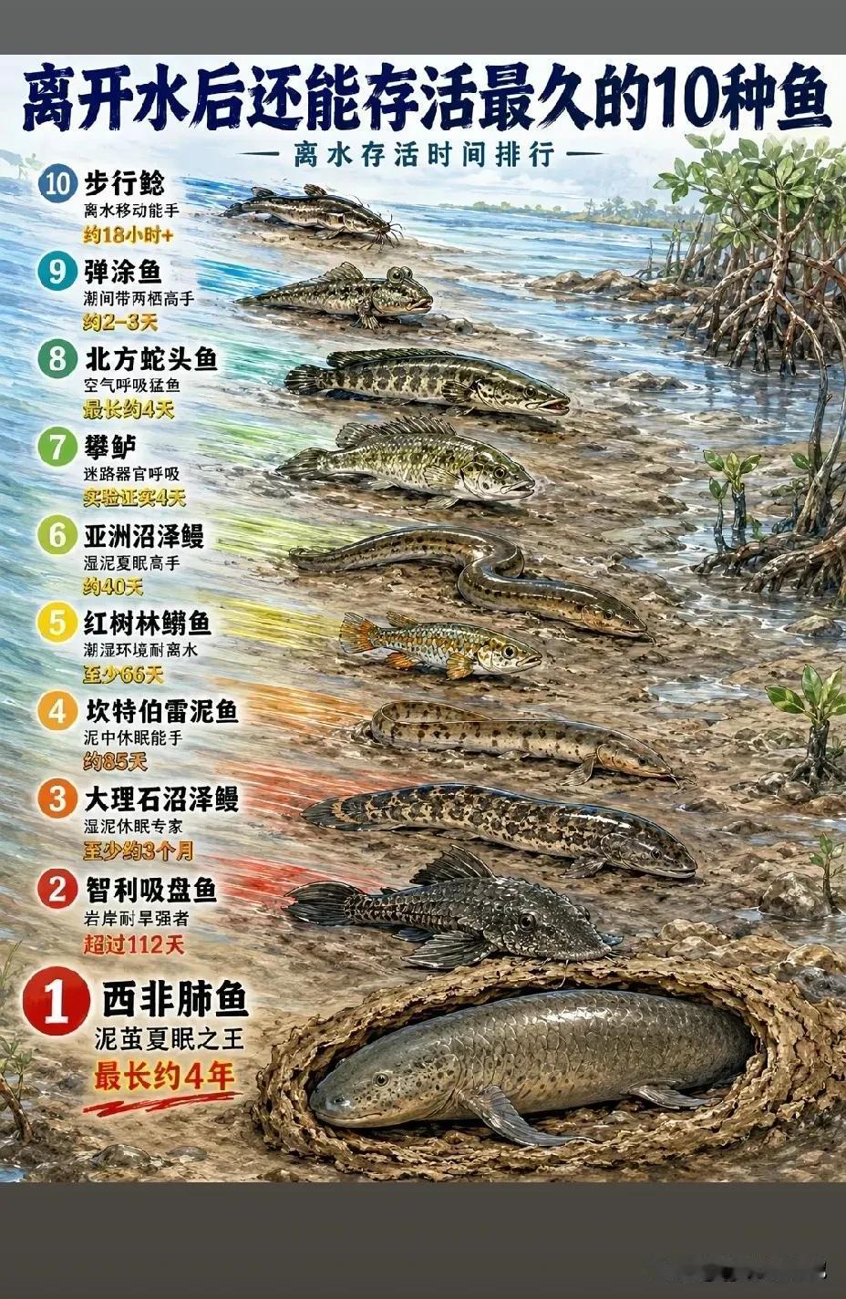 万万没有想到，世界上居然有鱼能离开水活几年，白瞎我看了十几年电视，现在才知道！[