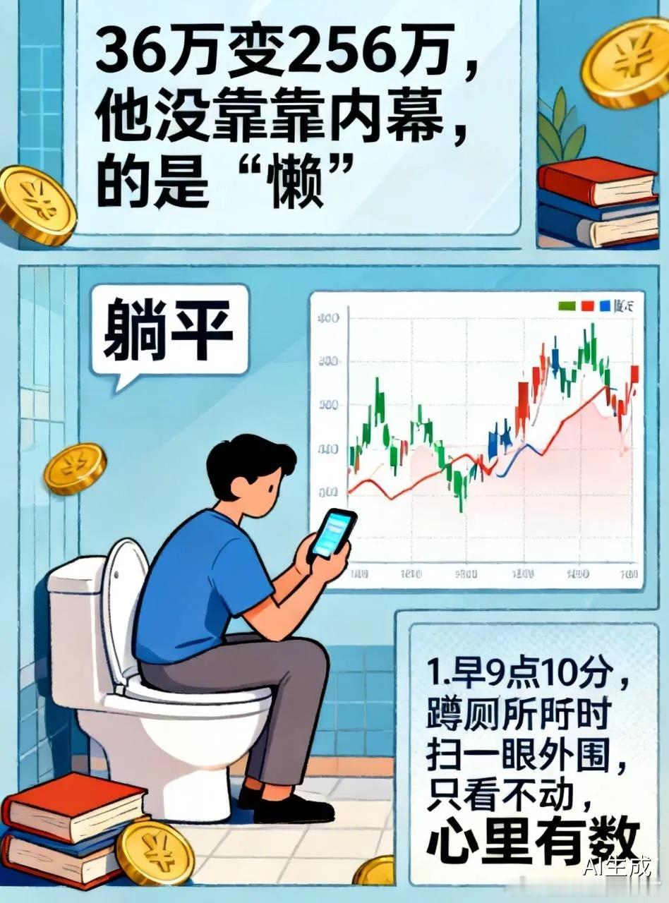 36万变256万，他没靠内幕，靠的是“懒”。一位股民国企后勤干了快20年，他这人