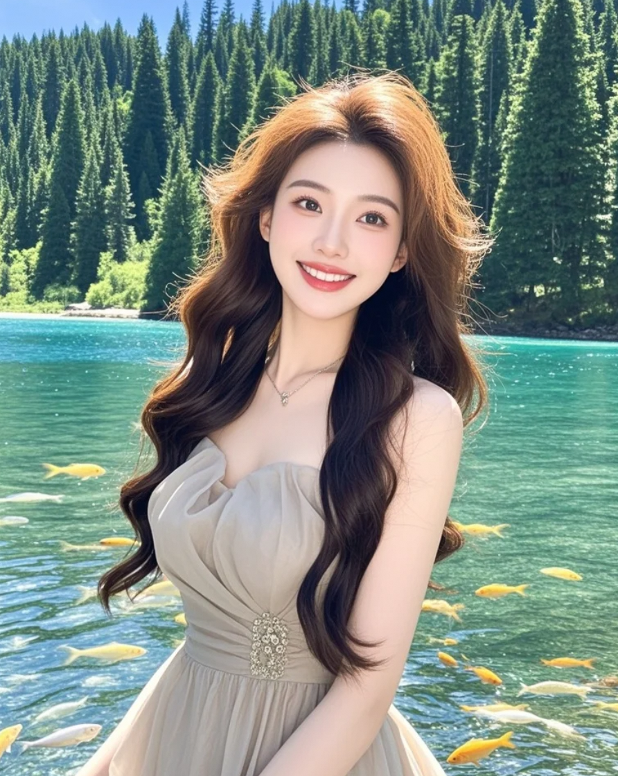 海风轻拂，美女倚岸望海，阳光与梦想交织的时光