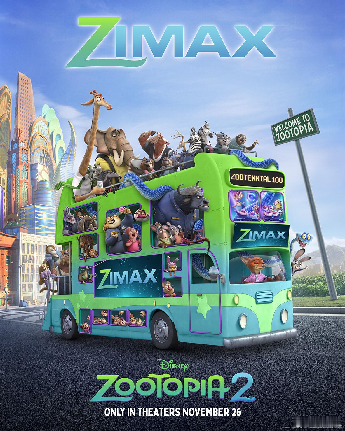 疯狂动物城2中美海报对比，0个人想在动画海报里看到真人哈疯狂动物城2中文配音阵