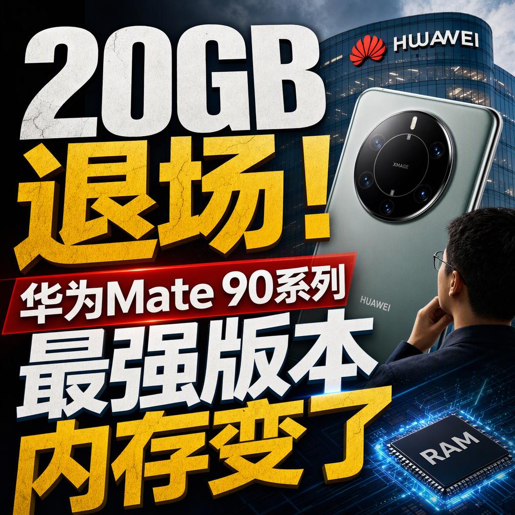 20GB内存版本，这次真的从Mate90系列的配置单上消失了。据多位博主爆料