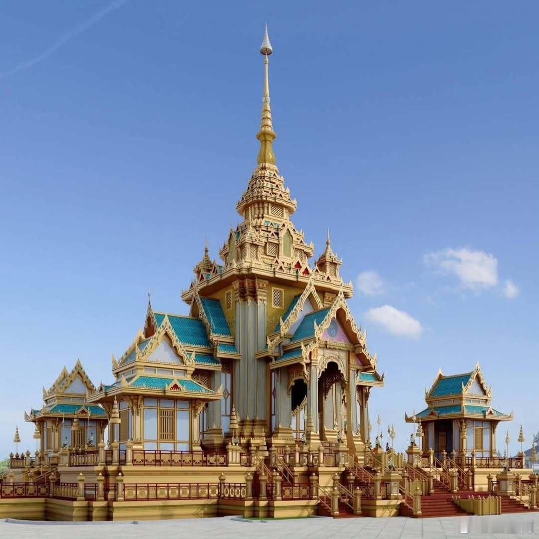 泰国王室🇹🇭泰国诗丽吉王太后的皇家火葬场设计方案已经确定，预计将于2026