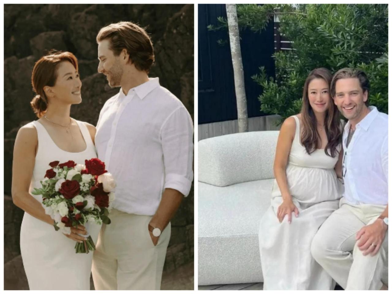 谢贤之女、谢霆锋妹妹，谢婷婷此前晒出海边婚照纪念结婚一周年。马修是澳大利亚籍