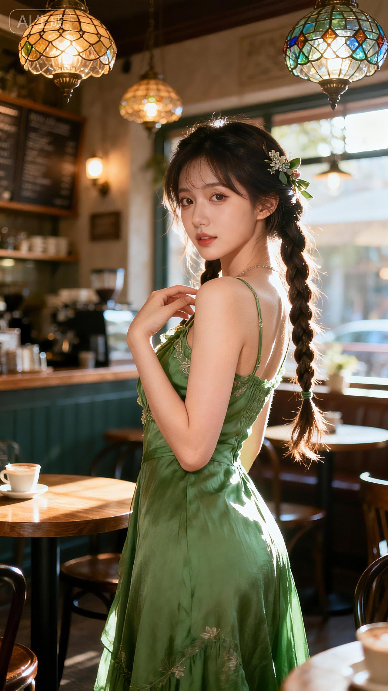 灯下绿影，暖光斑驳，时光悄然停驻。豆包壁纸