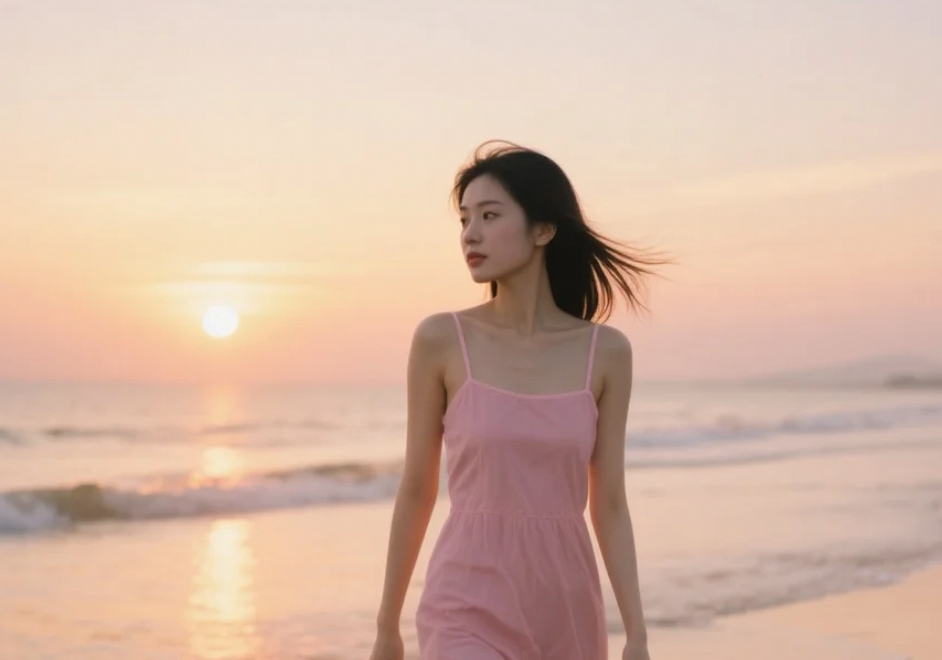 这条连衣裙让我感觉自己像是从梦中醒来，而这片海滩就是我的避风港。