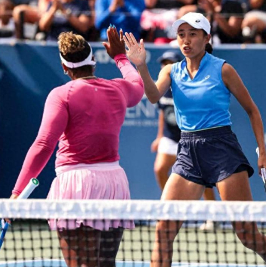 WTA500华盛顿站双打1/4决赛，2号种子张帅/汤森德以6-4、3-6、10-
