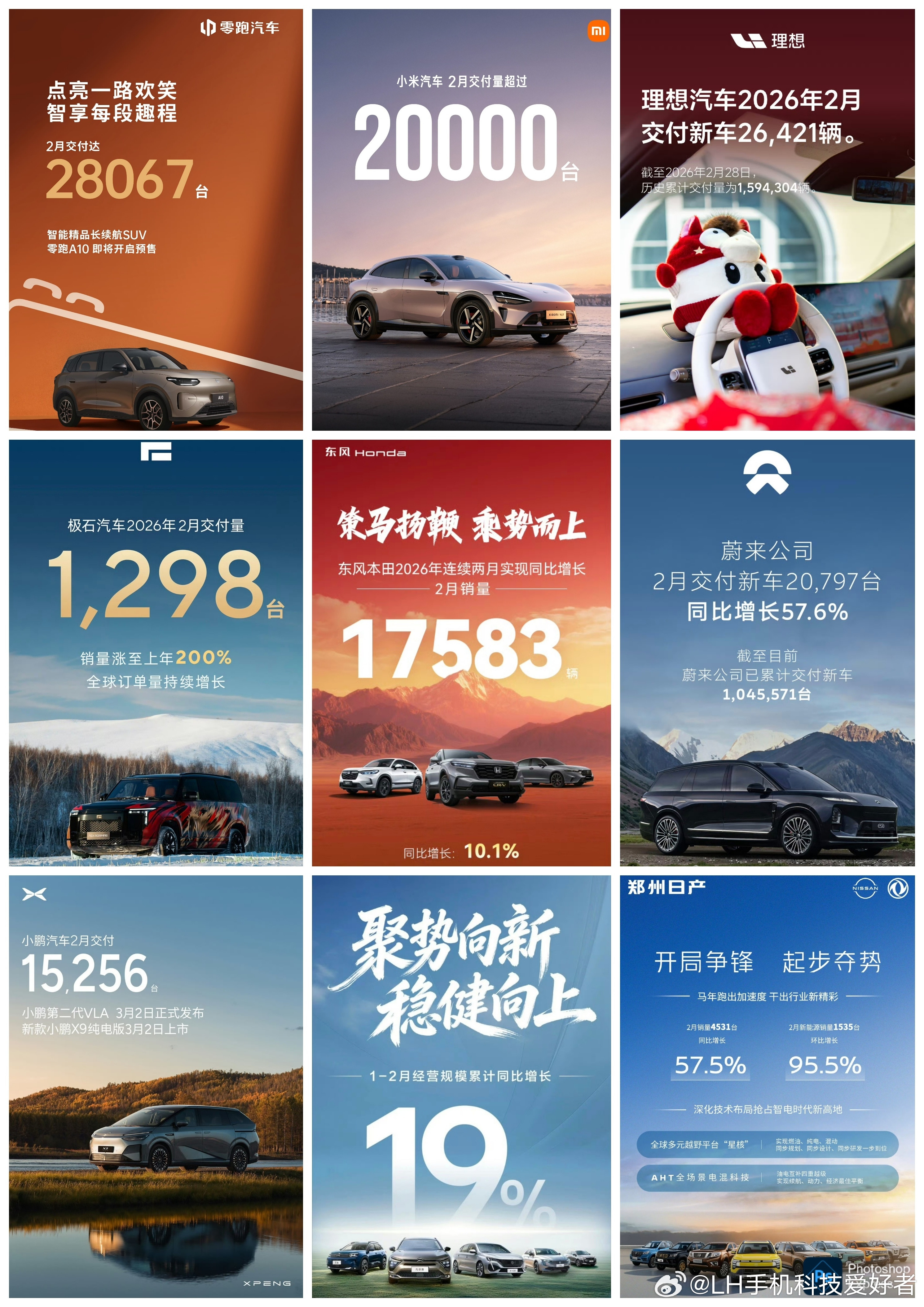 惨淡的2月，看看各大汽车品牌2026年2月的销量吧。春节假期，上班时间有限，同时