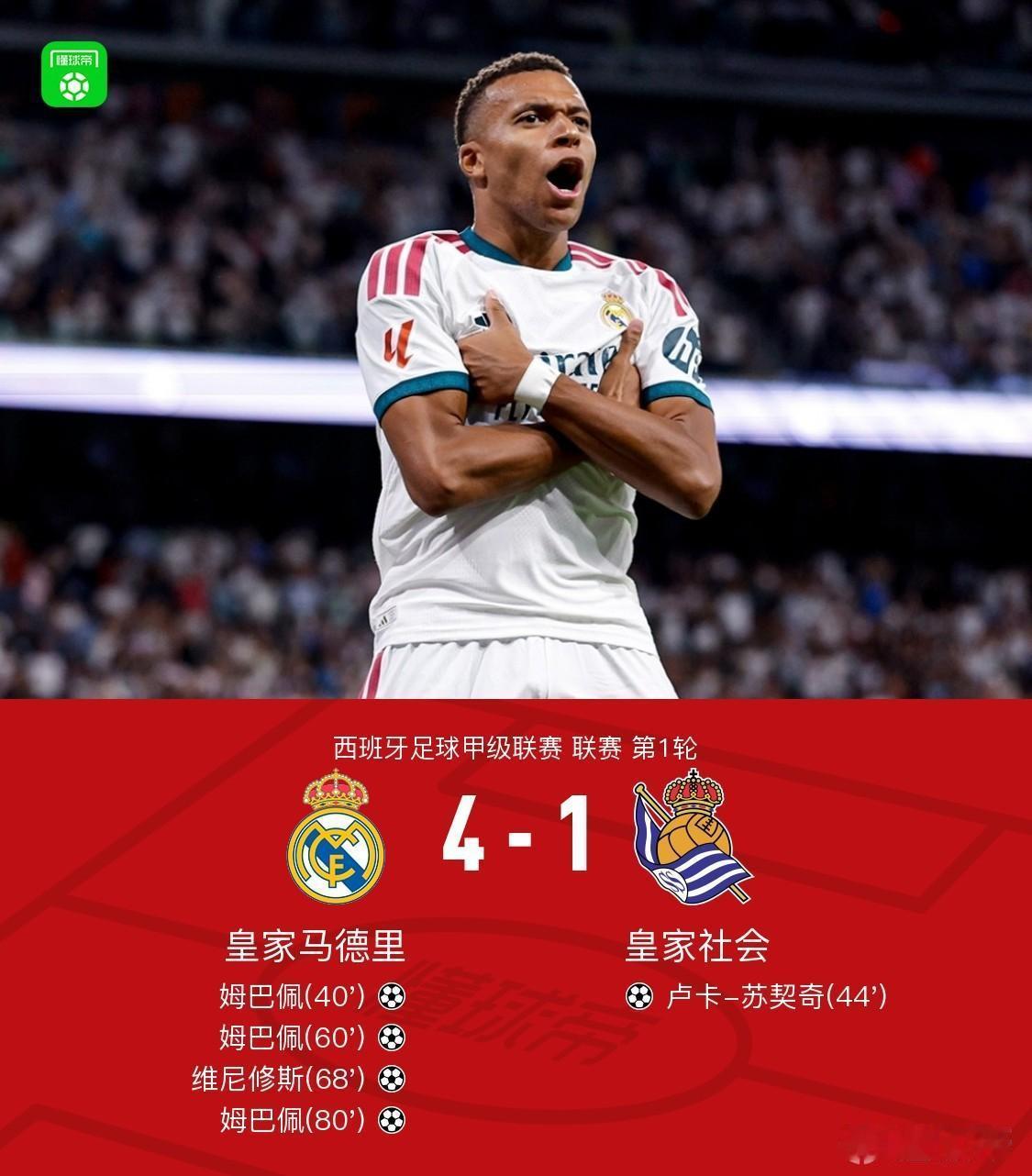 皇马4-1大胜皇家社会，4大核心原因：1、库库雷利亚的替补上场，不得不说，卡雷