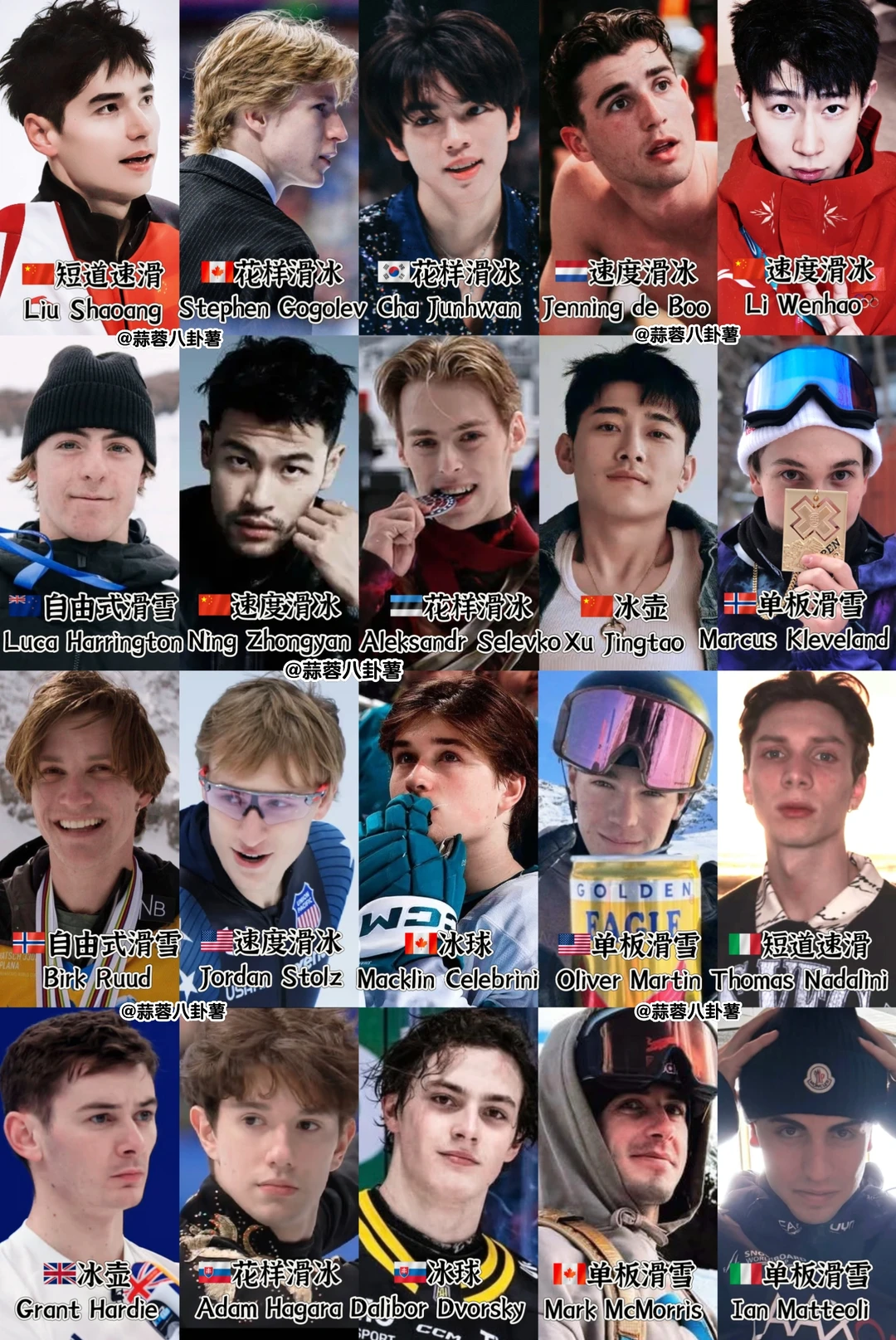 一张图get米兰冬奥会帅哥合集‼️