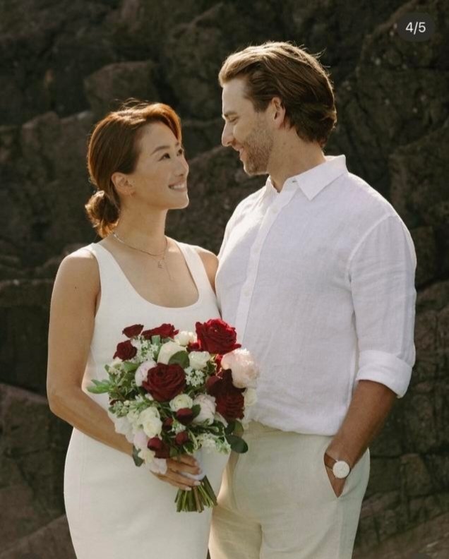 谢婷婷与外国人Mathew结婚一周年晒婚照，二胎前低调完婚，女儿Sara当花童，