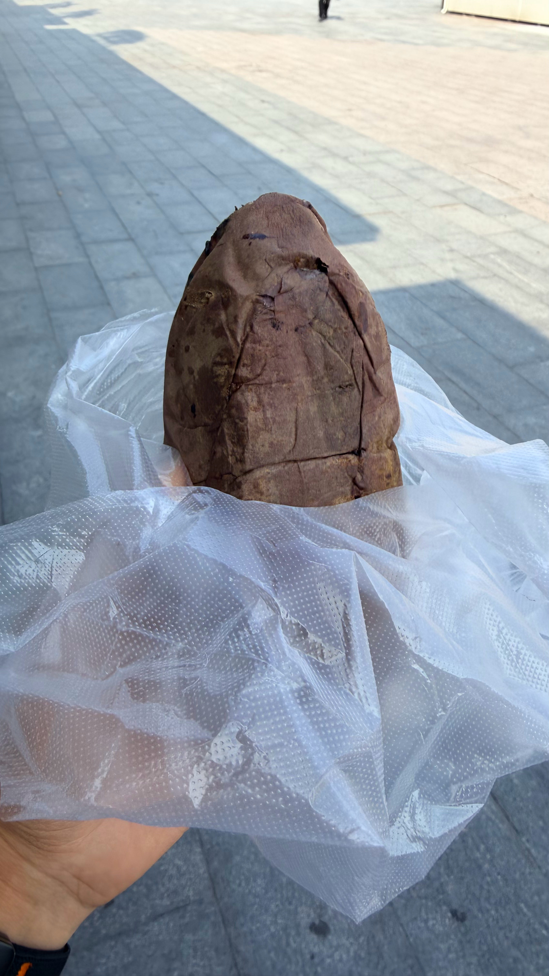 现在烤红薯都通胀了啊，一个20…不过看起来比较实在…