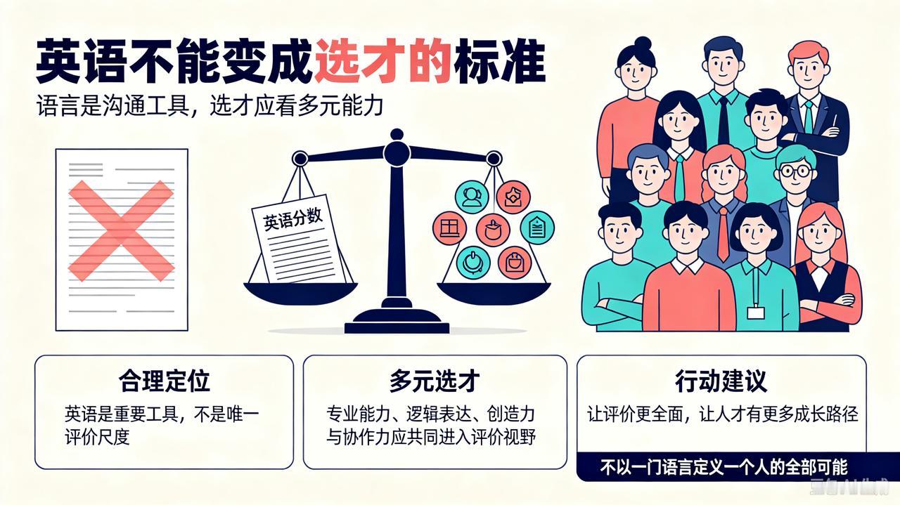 【英语能不能成为人才选择的标准】讨论退出主科，减少英语权重，对于那些绑架全民
