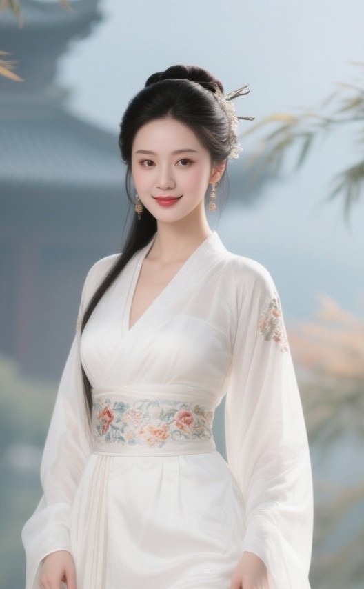 圆润美人倚栏望，盛世风华入梦来