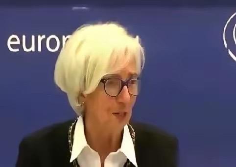 欧洲央行那个女行长，拉加德，急了。她几乎是跳着脚在说：你们敢动俄罗斯那2100