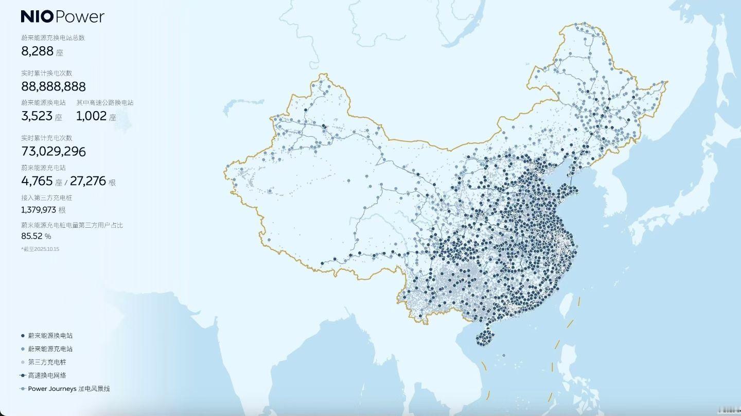 88888888次。今天凌晨00:39:22，蔚来累计换电次数达到88,88