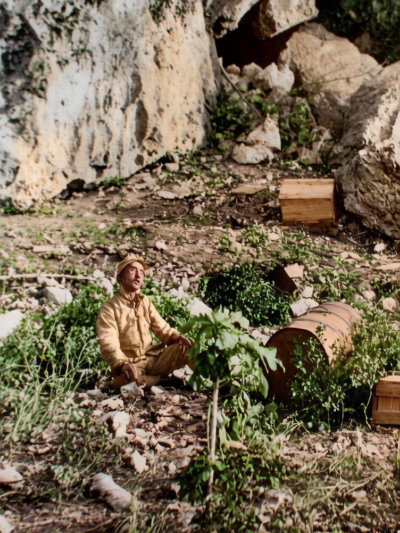 这张照片真实记录下了1944年塞班岛战役期间的一个战斗瞬间。 新闻照片的题目