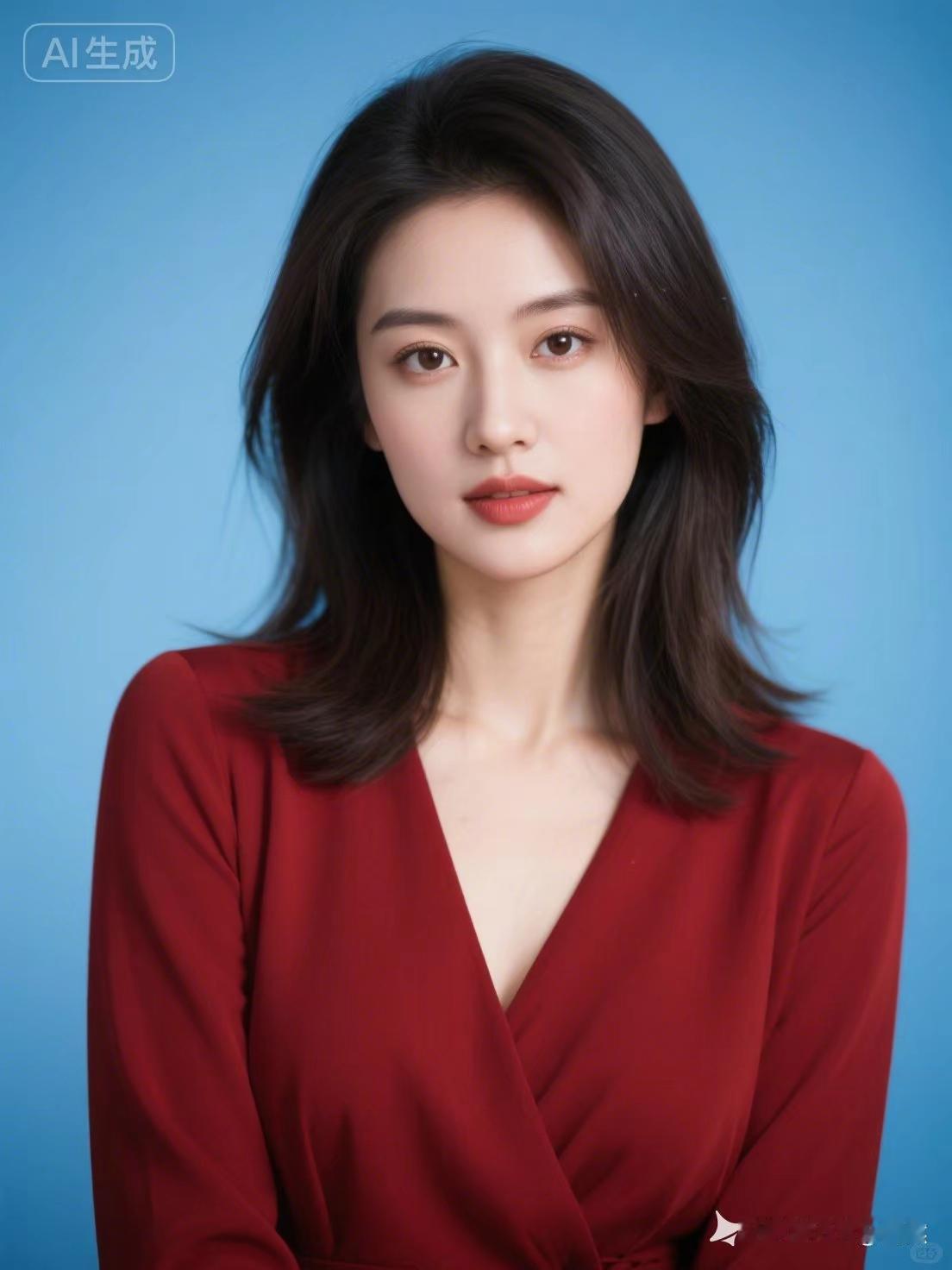 温柔甜美的AI生成头像，梦幻般的蓝色背景，尽显优雅气质！💖🌟