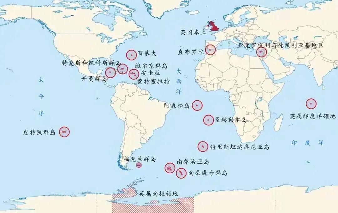 瘦死的骆驼比马大，虽然英国现在只剩下14个海外殖民地了，但也分布在亚非拉的各个角