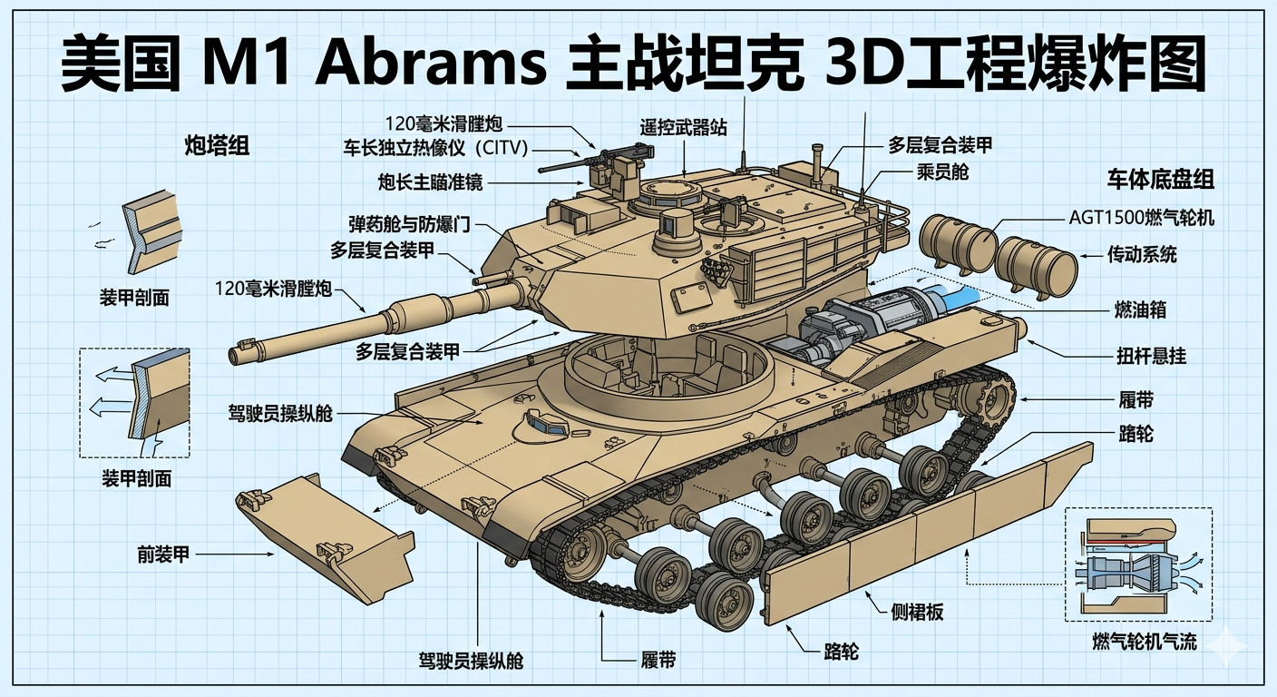M1艾布拉姆斯（M1Abrams）主战坦克是美国陆军自1980年以来唯一