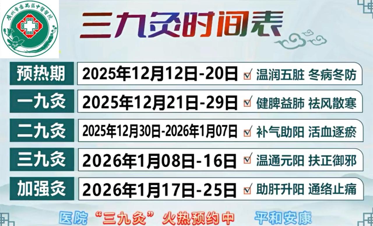 三九艾灸时间表