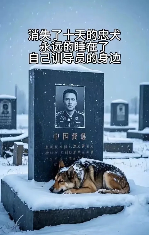 泪目了，一只警犬突然消失了十天，被发现它时已经永远的沉睡了，原来是它实在太想念训